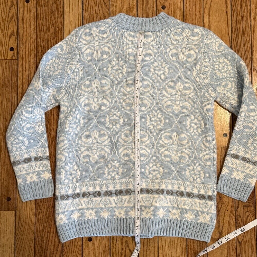 National Since 1952 Blue Fair Isle Cardigan Sweater Women’s Med. Button Front - Picture 9 of 10